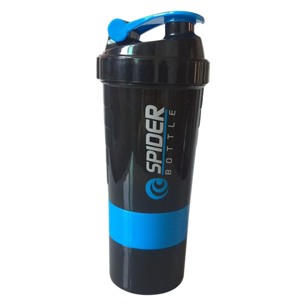 500ML Shaker Bottle Leak-Proof Workout Shake Cup with Mixer Gym Sports Shaker Water Bottle with Pill Supplement Storage